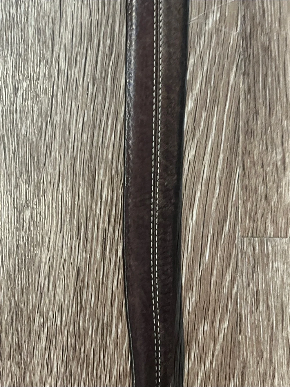Cole Haan Dark Brown Leather Belt with Brass Buckle